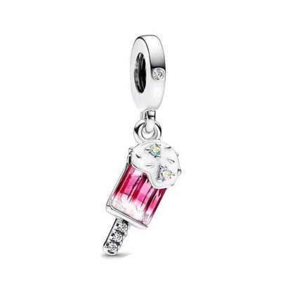 Spring Butterfly Heart Enamel Flower Charm Bead for Bracelets and Necklaces