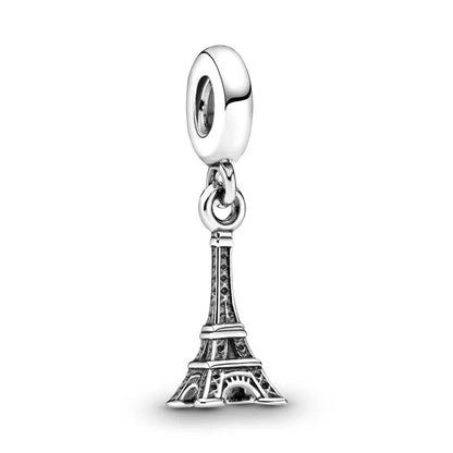 Fine Gold Eiffel Tower Statue Of Liberty Castle Charm Bead