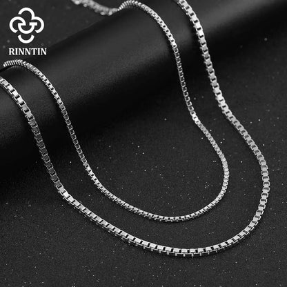 Rinntin 925 Sterling Silver Flat Mariner Chain Necklace Stylish Versatile Unisex Jewelry