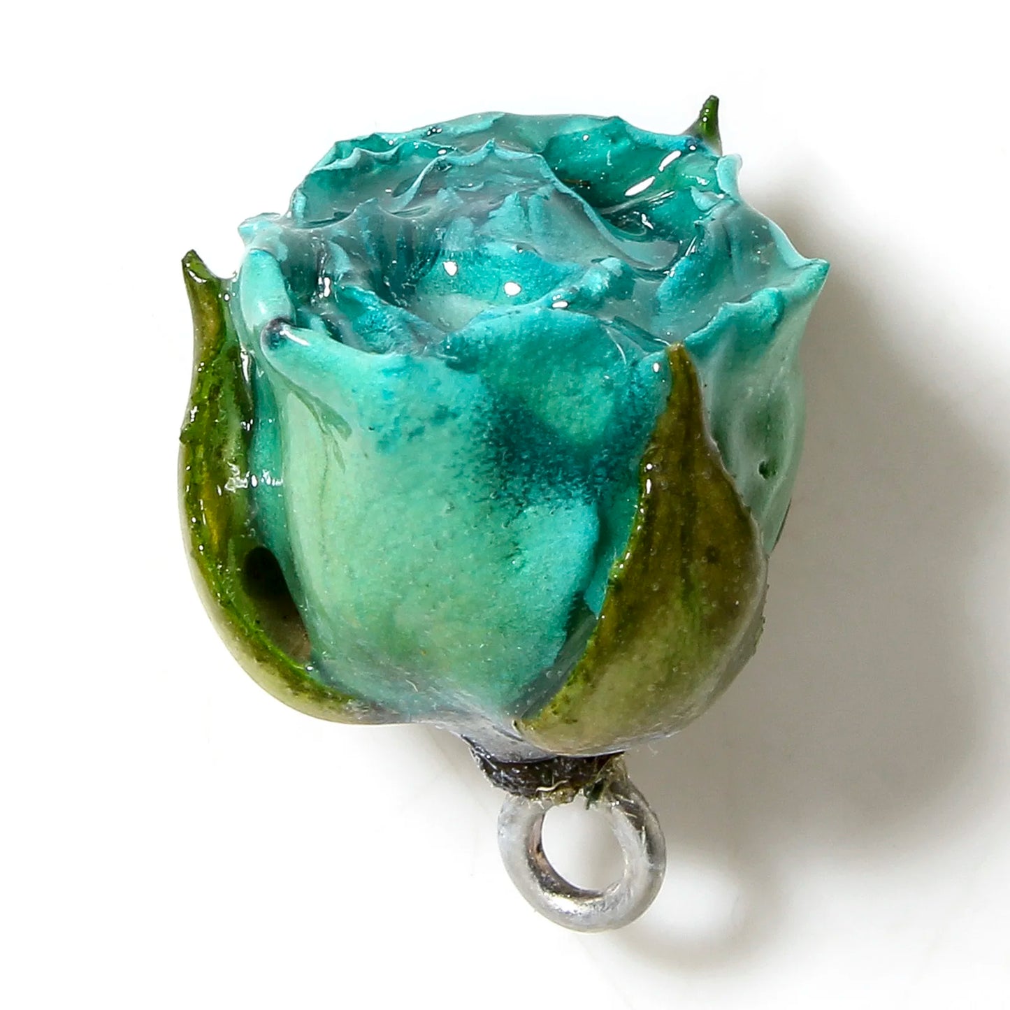 Handmade Multicolor 3D Resin Flower Charms for DIY Jewelry Earrings 2x16mm