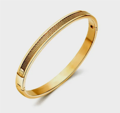 Jovolove Elegant Stainless Steel Waterproof Bangle for Women - Fashionable Gemstone Design