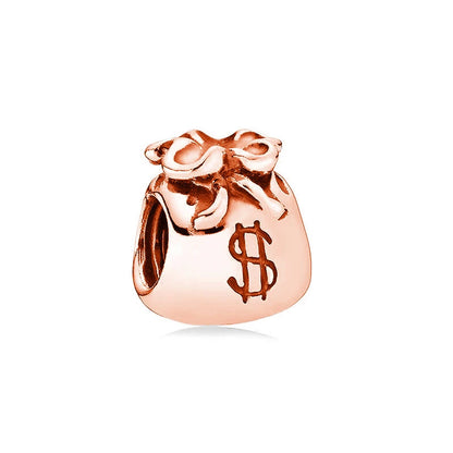 Sparkling Rose Gold Family Tree & Flower Charm Bead for European Silver Bracelet YY1489
