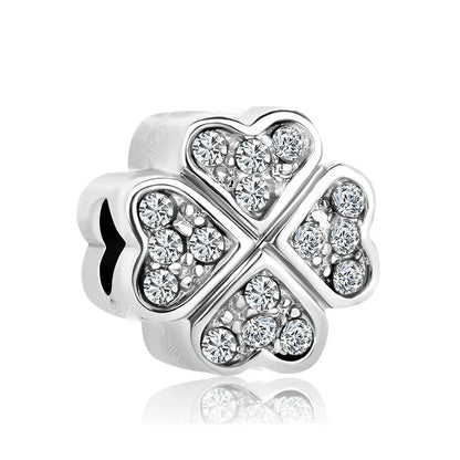 Exquisite 925 Silver Bead Pendant for DIY European Bracelets with Bow Rose Boy and Girl Charms P2035