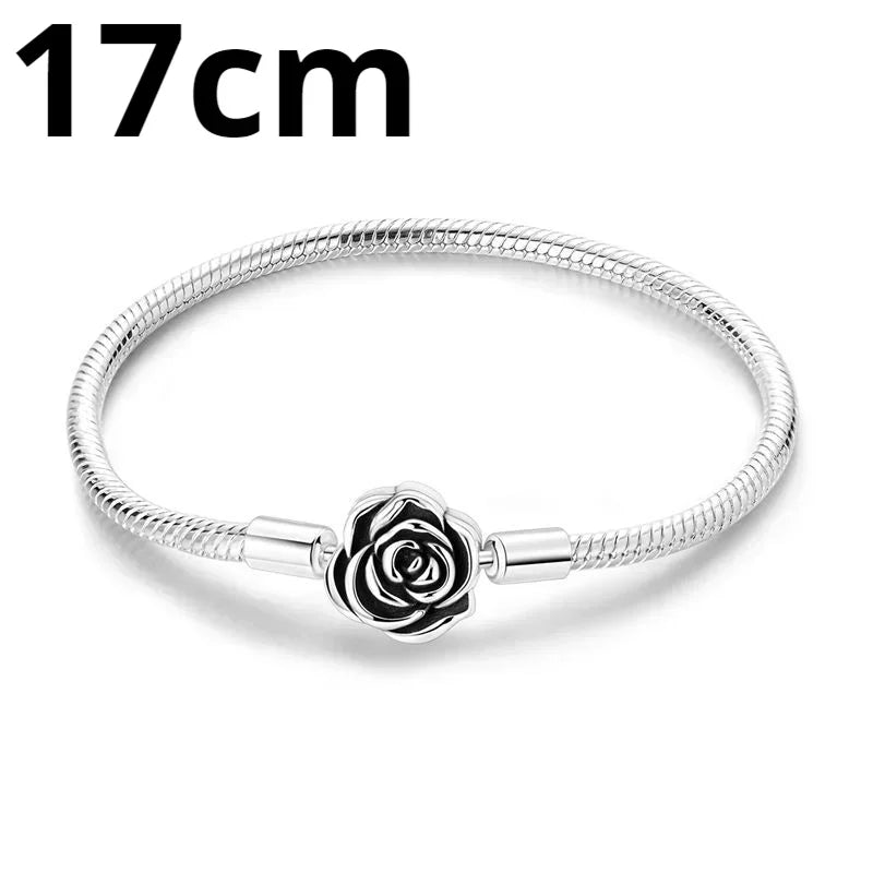 925 Sterling Silver Adjustable Gold Cross Virgin Mary Blue Eye Zircon Charm Bracelet for Women Birthday Gift