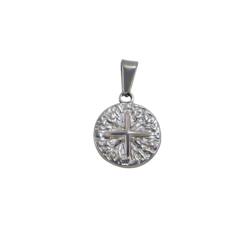 RHYSONG Tarnish Free Gold Plated Angel Cross Heart Pendant for Women Jewelry Making