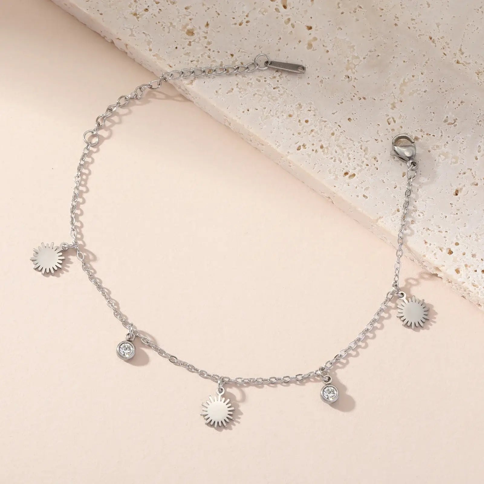 Skyrim Sun Zircon Charm Bracelet for Women - Stainless Steel Fashion Jewelry