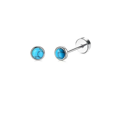2PCS Set Stainless Steel Heart Moon Stud Earrings for Women Trendy Ear Tragus Cartilage Body Piercing