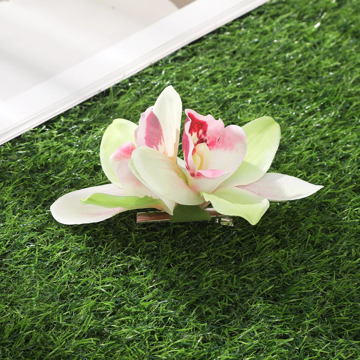 Bohemian Orchid Flower Hair Clips for Women Bridal Beach Wedding Hair Accessories