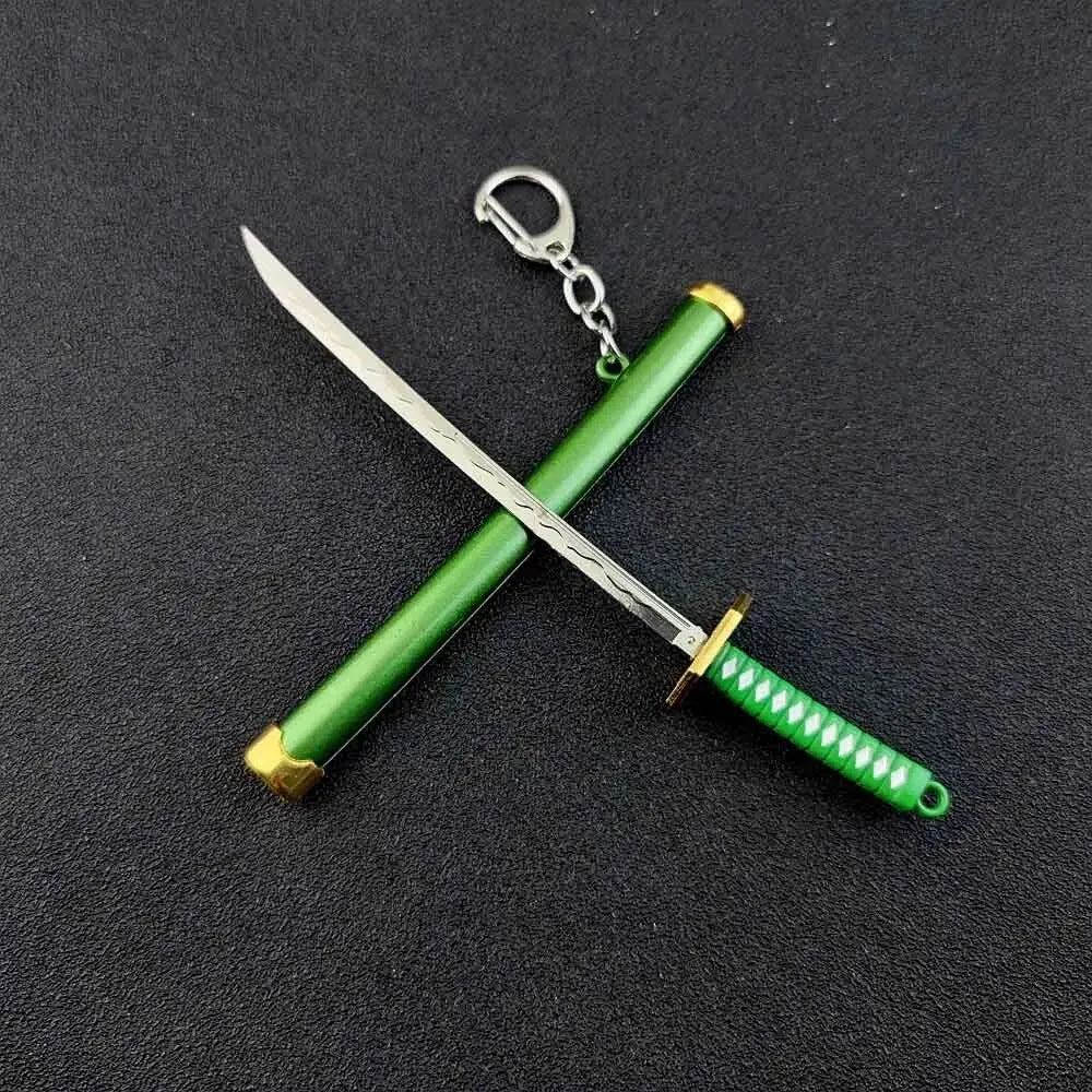 Mini Zoro Samurai Sword Keychain Top Rated Anime Accessory for Cosplay and Gifts K769-green