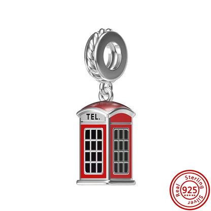 925 Silver Hot Air Balloon Castle Tower Mushroom Charms