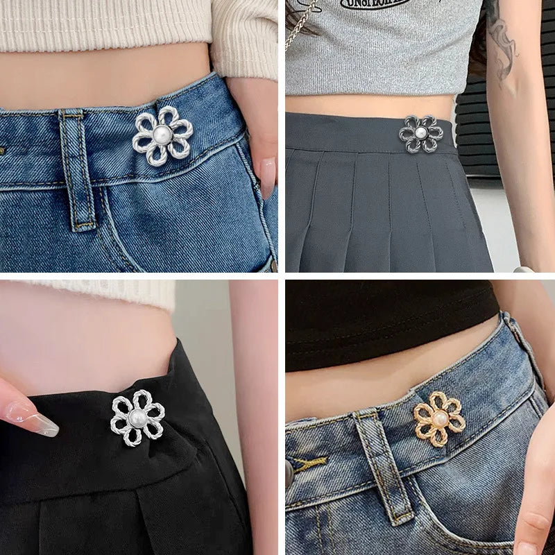 Metal Flower Button Snap Fastener Clip for Perfect Jeans Fit