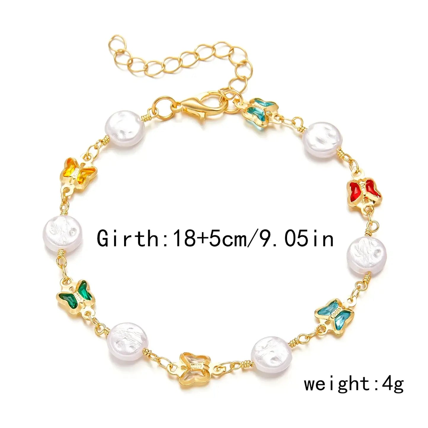 Vintage Red Blue Crystal Heart Bracelets for Women