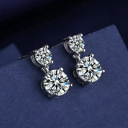 Sterling Silver CZ Crystal Plant Stud Earrings for Women and Teens