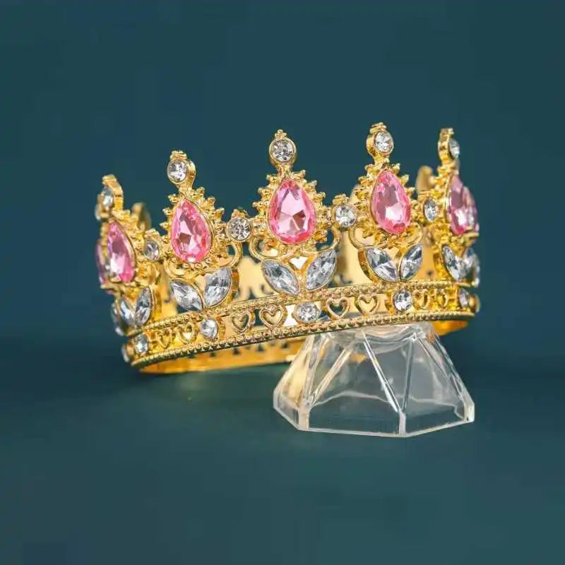Baroque Vintage Gold Crystal Rhinestone Bridal Tiara and Crown for Women