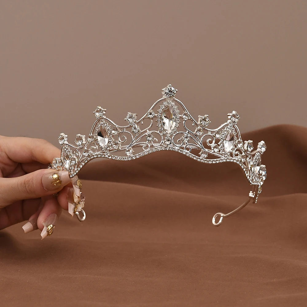Radiant Princess Crystal Crown Headband for Bridal and Prom Elegance