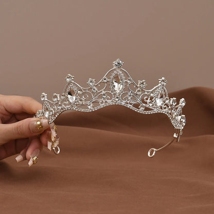 Radiant Princess Crystal Crown Headband for Bridal and Prom Elegance