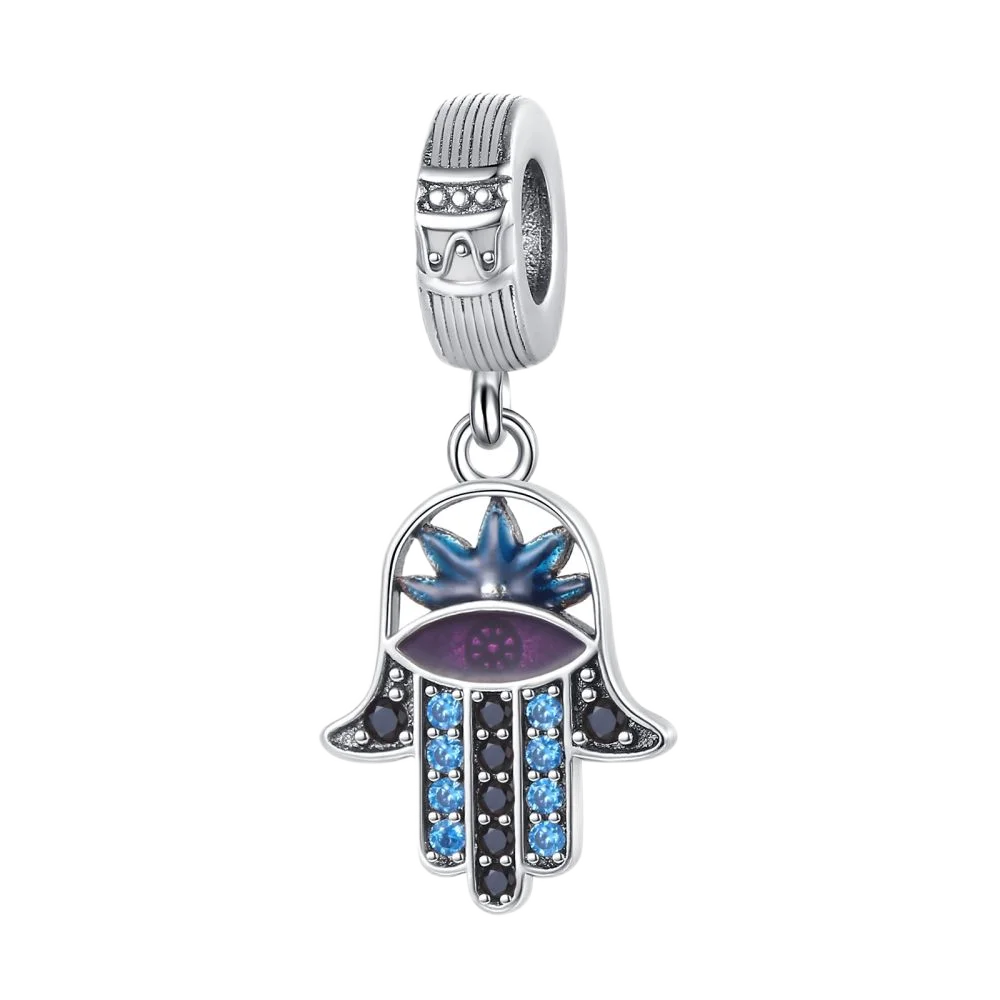 925 Sterling Silver Blue Evil Eye Jewelry Set With Zircon Charms Pendant Ring Earrings For Bracelet Necklace Gift
