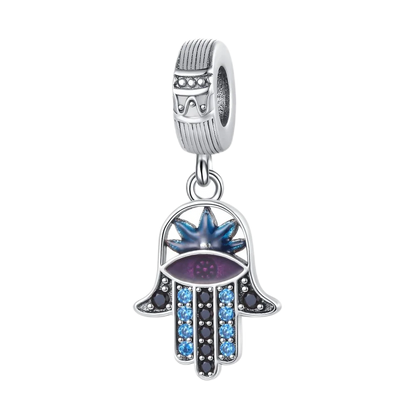 925 Sterling Silver Blue Evil Eye Jewelry Set With Zircon Charms Pendant Ring Earrings For Bracelet Necklace Gift