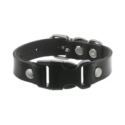 Gothic Punk Cat Heart Leather Bracelet For Women And Men