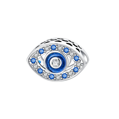 925 Sterling Silver Blue Evil Eye Jewelry Set With Zircon Charms Pendant Ring Earrings For Bracelet Necklace Gift