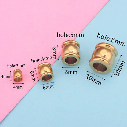 Stainless Steel Big Hole Spacer Beads Set for DIY Jewelry Making