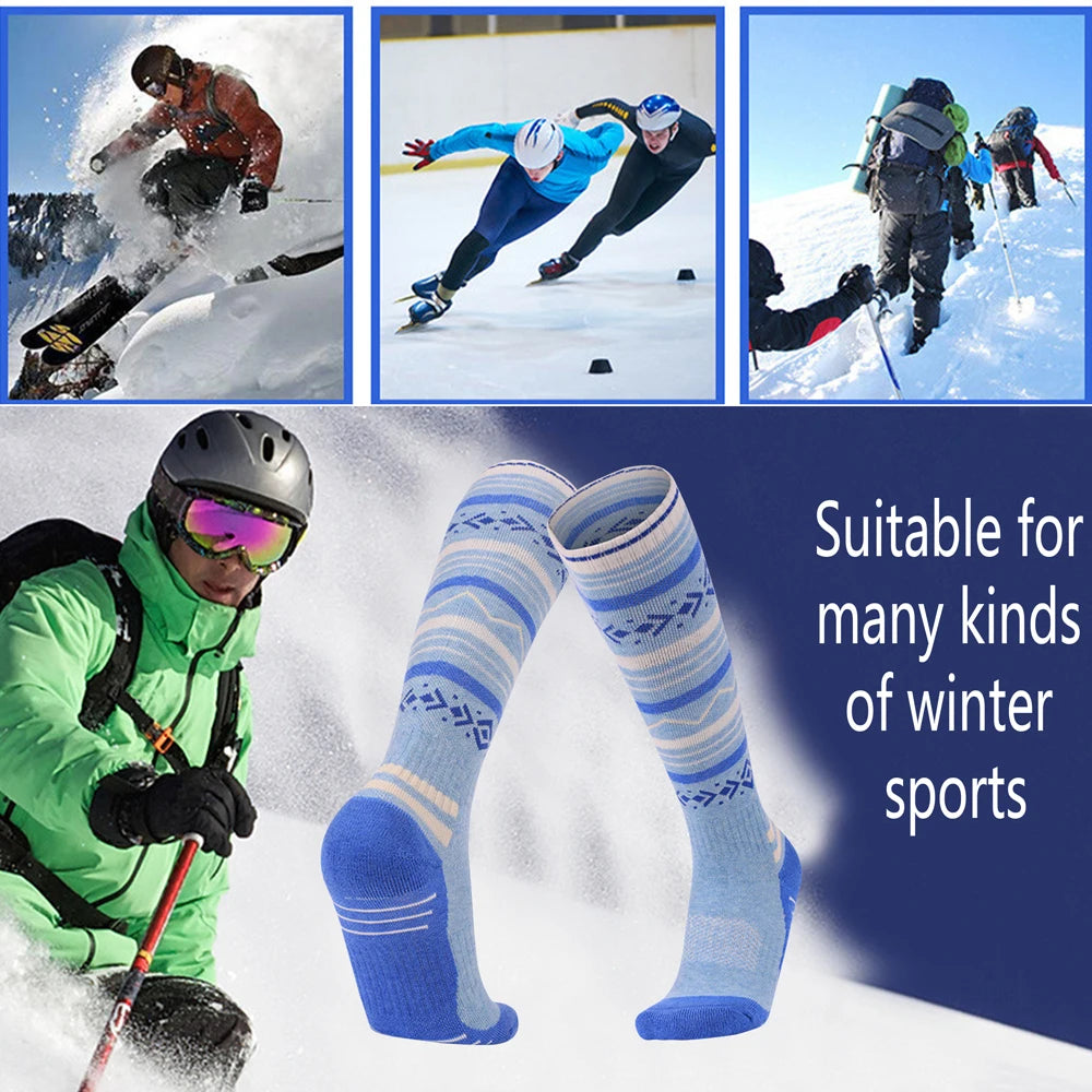 Womens Wool Knee High Thermal Ski Socks For Winter Outdoor