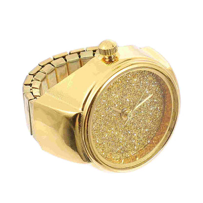 Elegant Unisex Glitter Ring Watch with Quartz Movement and Vintage Style