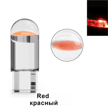 10 Pack T10 W5W COB LED 6000K White 12V License Bulbs