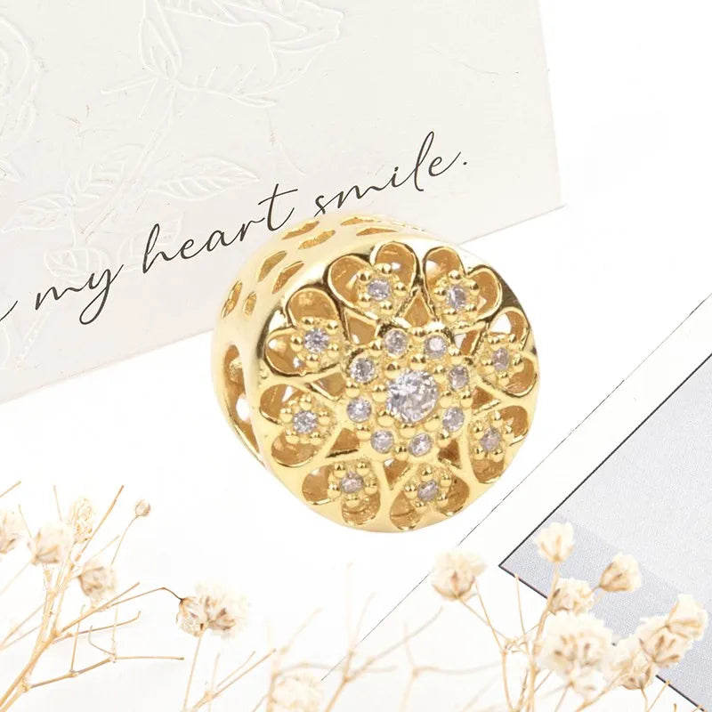 Sparkling Gold Safety Chain Infinity Snake Charm Beads