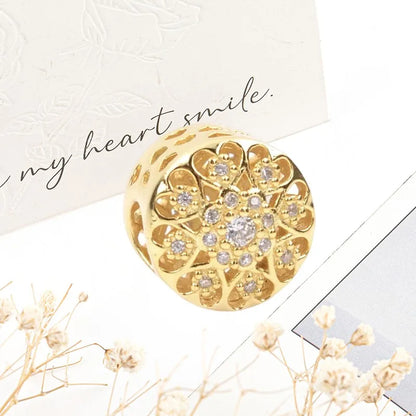 Sparkling Gold Safety Chain Infinity Snake Charm Beads