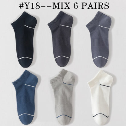 6 Pairs Mens Anti Odor Breathable Ankle Socks Cotton