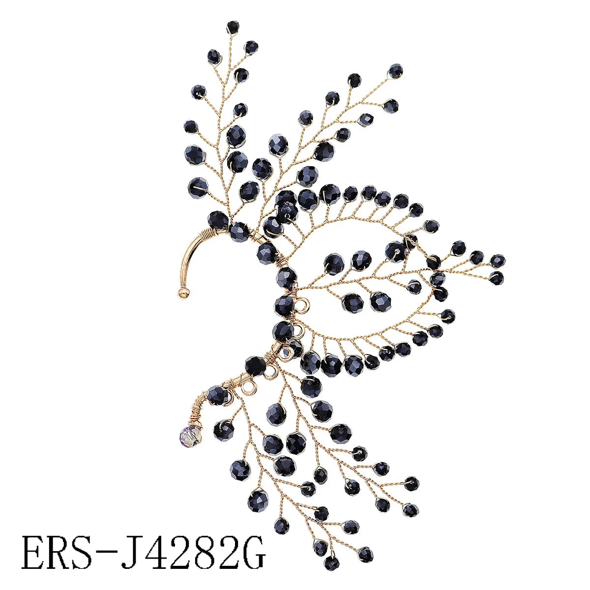 Elegant Pearl Rhinestone Bridal Ear Clips - Handmade Metal Barrettes for Women