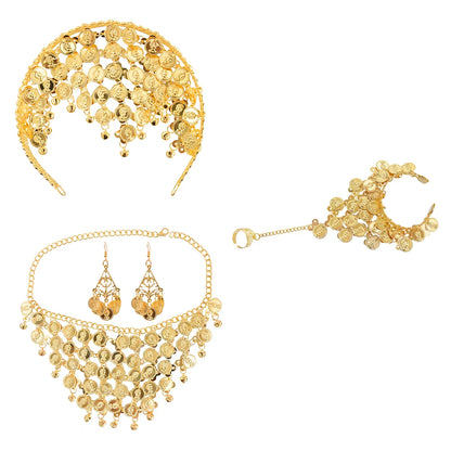 Indian Dance Jewelry Set Necklace Earrings Bangle Hairband