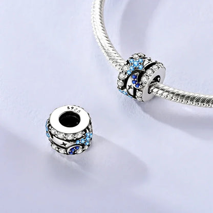 Sterling Silver Cat and Flower Heart Charm for DIY Bracelet Jewelry KTC1658