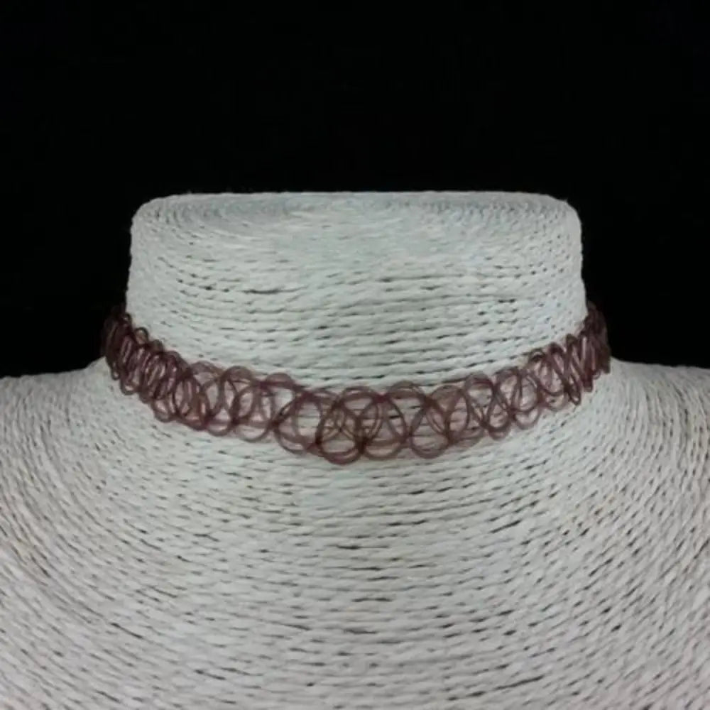 Vintage Gothic Elastic Tattoo Choker Necklace Retro Braided Fish Thread Jewelry