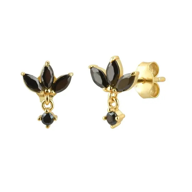 925 Sterling Silver Tiny Stud Earrings Colorful Crystal Luxury Jewelry LN0174-3