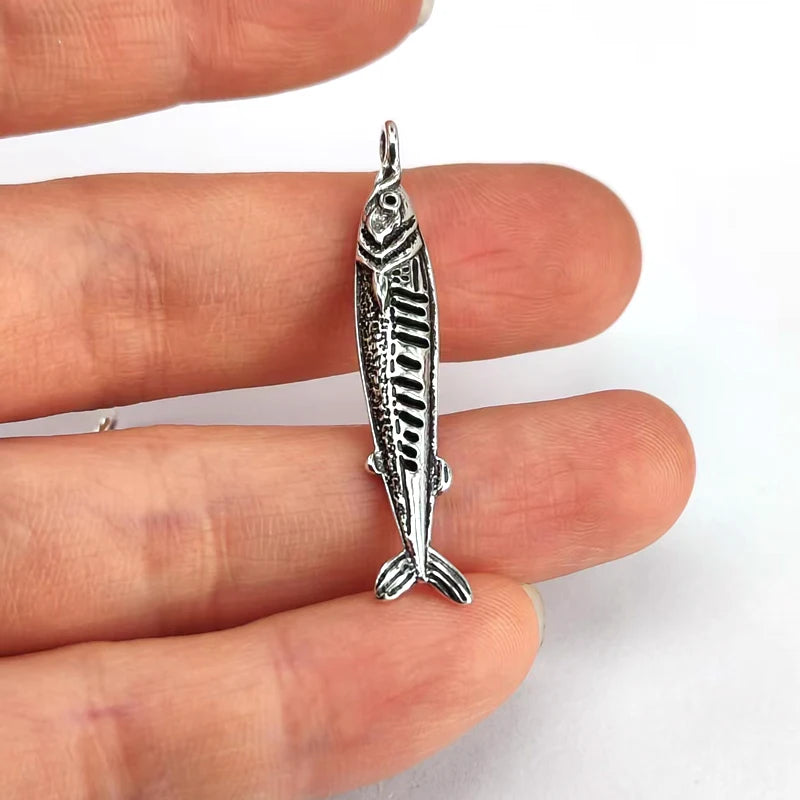 Trendy 3D Sardine Fish Charms Set - DIY Zinc Alloy Animal Charms