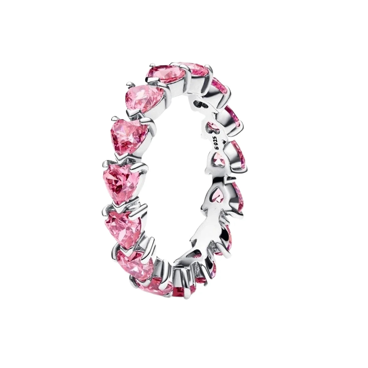 Original 925 Sterling Silver Heart Crown Bow Moon Ring with Colorful Crystal for Women Elegant Fine Jewelry Gift AMR057