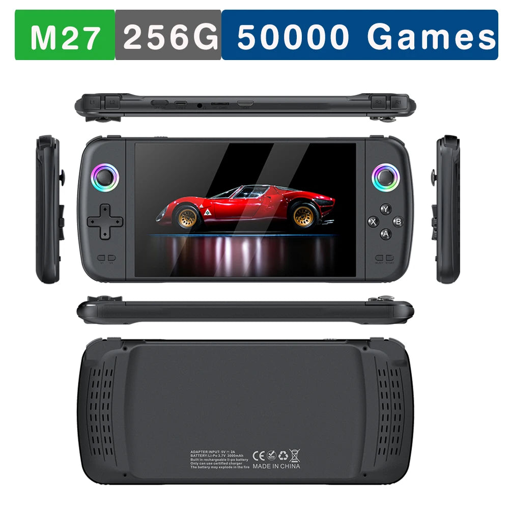 BOYHOM M27 Portable Pocket Retro Handheld Game Console 7 Inch IPS 1024x600 Display RGB Light EmuELEC HDMI Out 64GB 128GB 256GB
