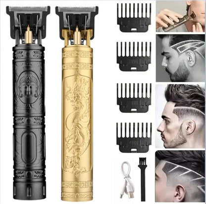 Vintage T9 Rechargeable Hair Trimmer for Men Stainless Steel Blade with Fast Charging