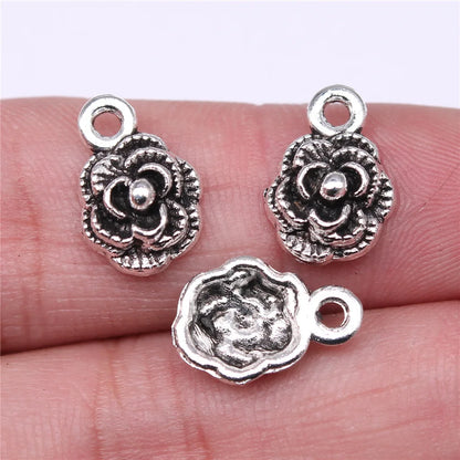 20Pc Antique Silver Sunflower Daisy Charms For Bracelets