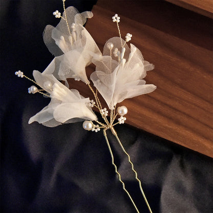 Elegant Rose Flower U-Shaped Hairpins for Wedding Brides and Women