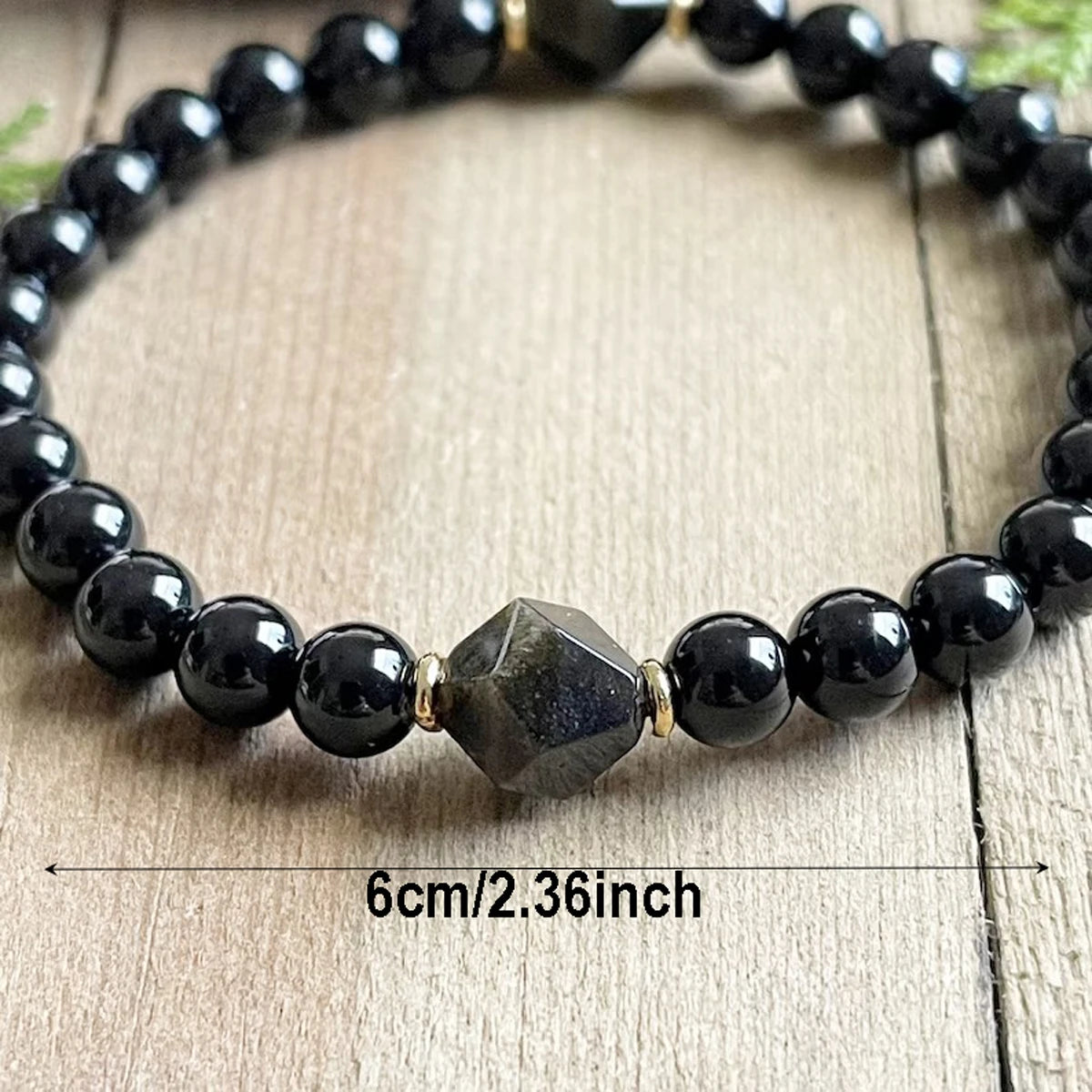 Elegant Unisex Black Tourmaline Obsidian Bracelet Gift