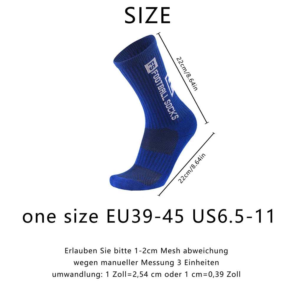 Anti Slip Mid Calf Sports Socks For Men Sizes EU39 45