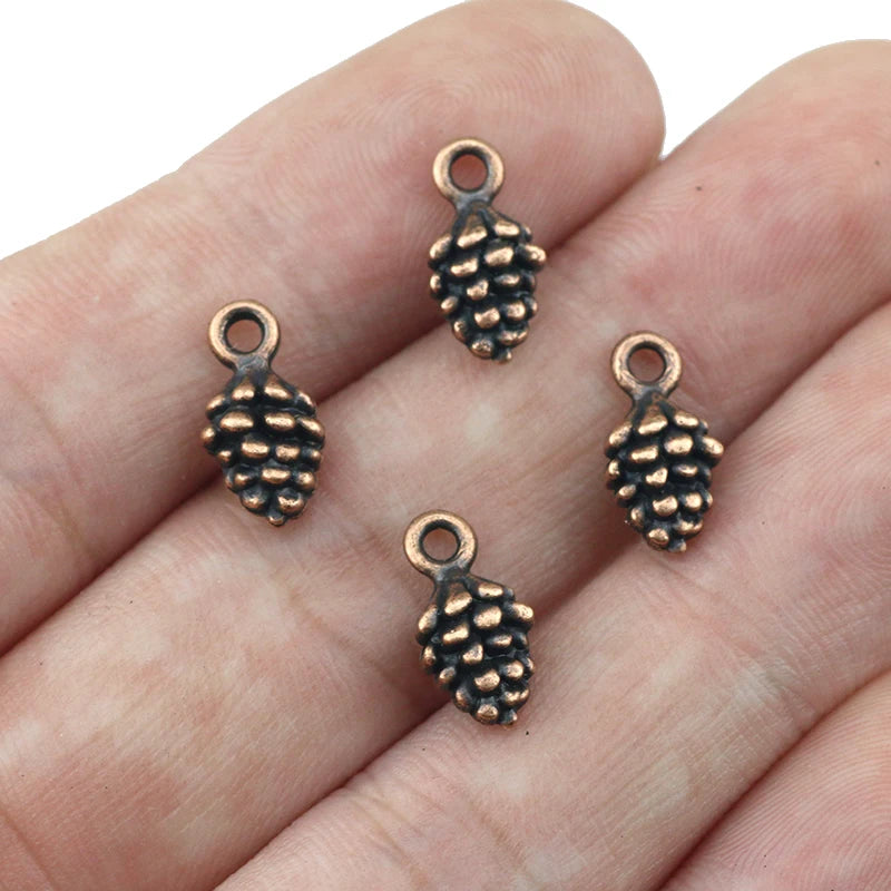 Versatile 3D Pine Cone Charms for DIY Jewelry Making, Set of 20 in Four Elegant Colors