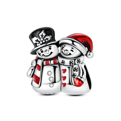 Original 925 Sterling Silver Christmas Charms Santa Claus Reindeer Earrings Beads for Necklace and Bracelet DIY Fine Jewelry Gifts