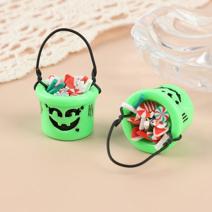 Christmas Charm Set 3D Resin Candy Basket Pendants Fashion DIY Accessories