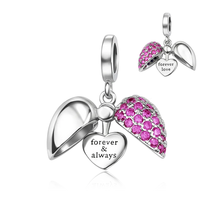 925 Sterling Silver Colorful Heart Charm Pendant for Women DIY Bracelets and Necklaces Fine Jewelry