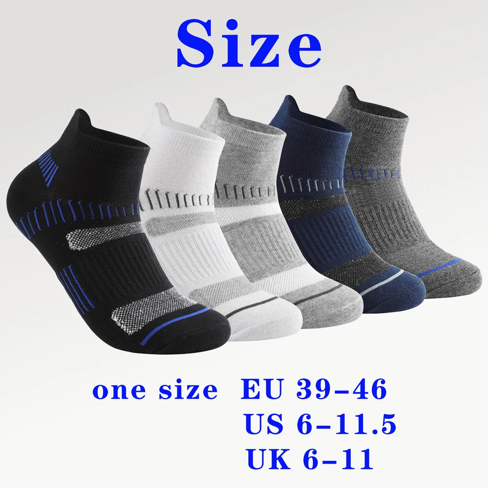 5 Pairs Mens All Season Cotton Crew Socks Moisture Wicking