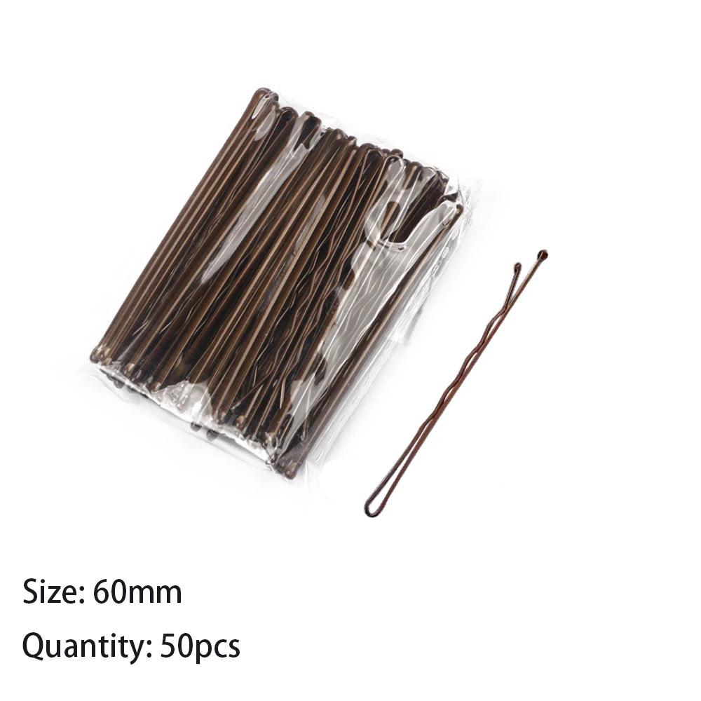 Elegant Bridal U-Shape Hair Pins Set - 50pcs Decorative Clips for Women and Girls